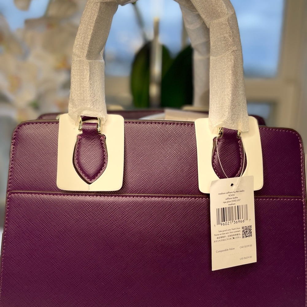 SOLD 💵NWT Kate Spade Madison Plum Satchel - Picture 6 of 7